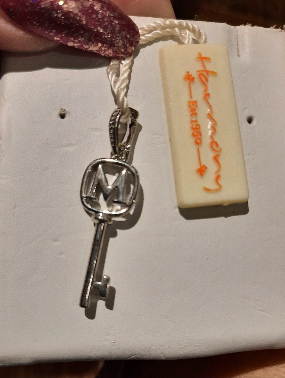 NWT Initial "M" KEY Charm Pendant Solid Sterling Silver 4 your European Bracelet